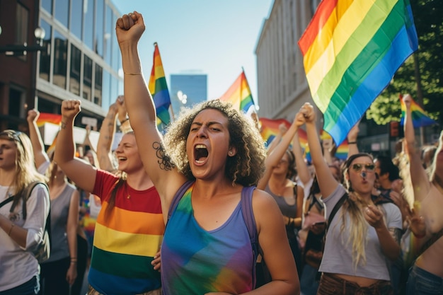 An Asian protest where participants fight for equal rights and acceptance of people with a nontradi