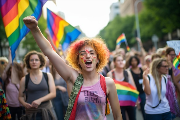 An Asian protest where participants fight for equal rights and acceptance of people with a nontradi