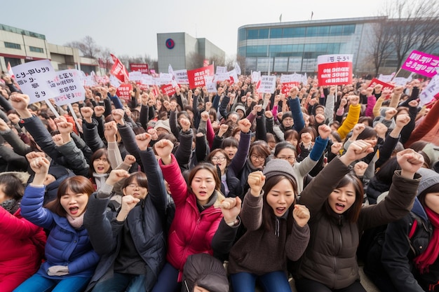 An Asian protest where participants fight for equal rights and acceptance of people with a nontradi