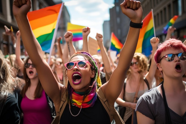 An Asian protest where participants fight for equal rights and acceptance of people with a nontradi