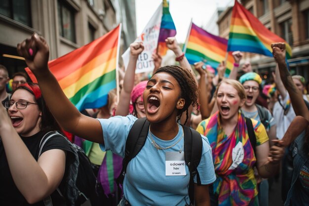 An Asian protest where participants fight for equal rights and acceptance of people with a nontradi