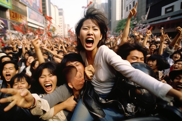 Photo an asian protest where participants fight for equal rights and acceptance of people with a nontradi