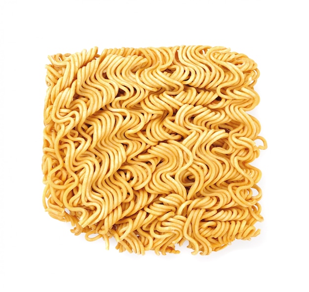 Asian ramen instant noodles isolated on white space