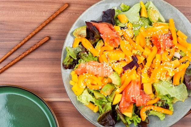 Asian salad with trout