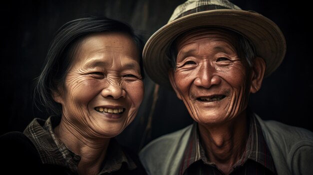 Asian senior couple of Lao portrait