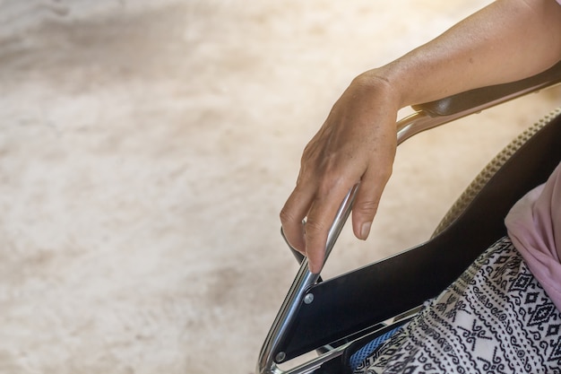 Asian senior or elderly old lady woman patient on wheelchair