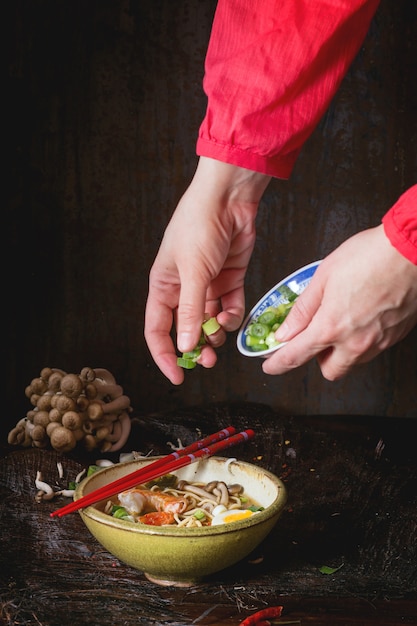 Asian soup ramen ready to eat