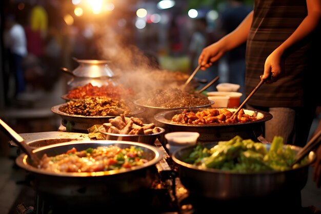Premium AI Image | Asian Street Food Delicacies