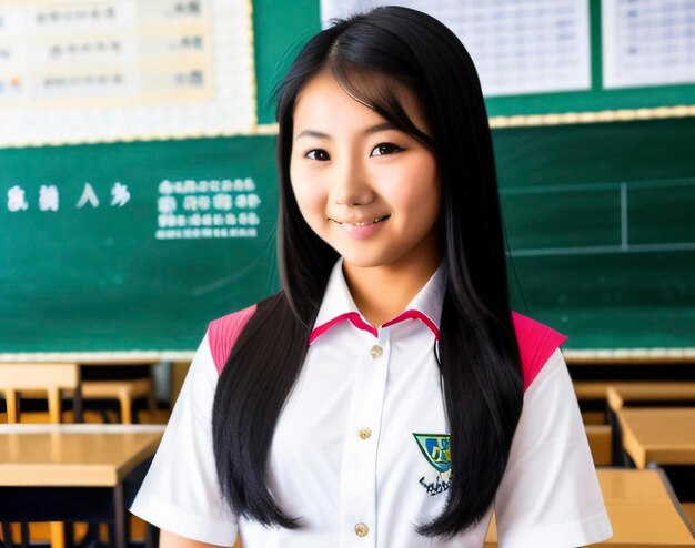 Photo asian student girl