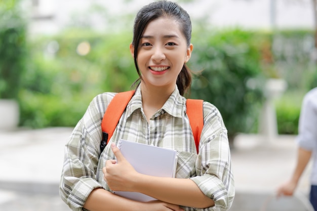 Photo asian student study while pandemic time