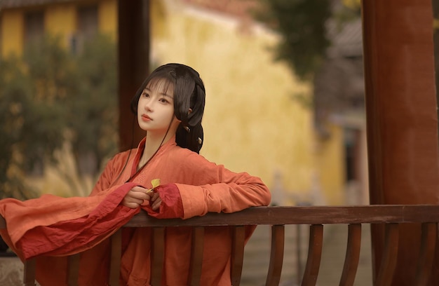 아시아 스타일 중국 Hanfu 섹시한 여자