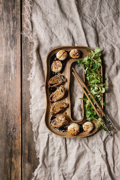 Asian style fried scallops