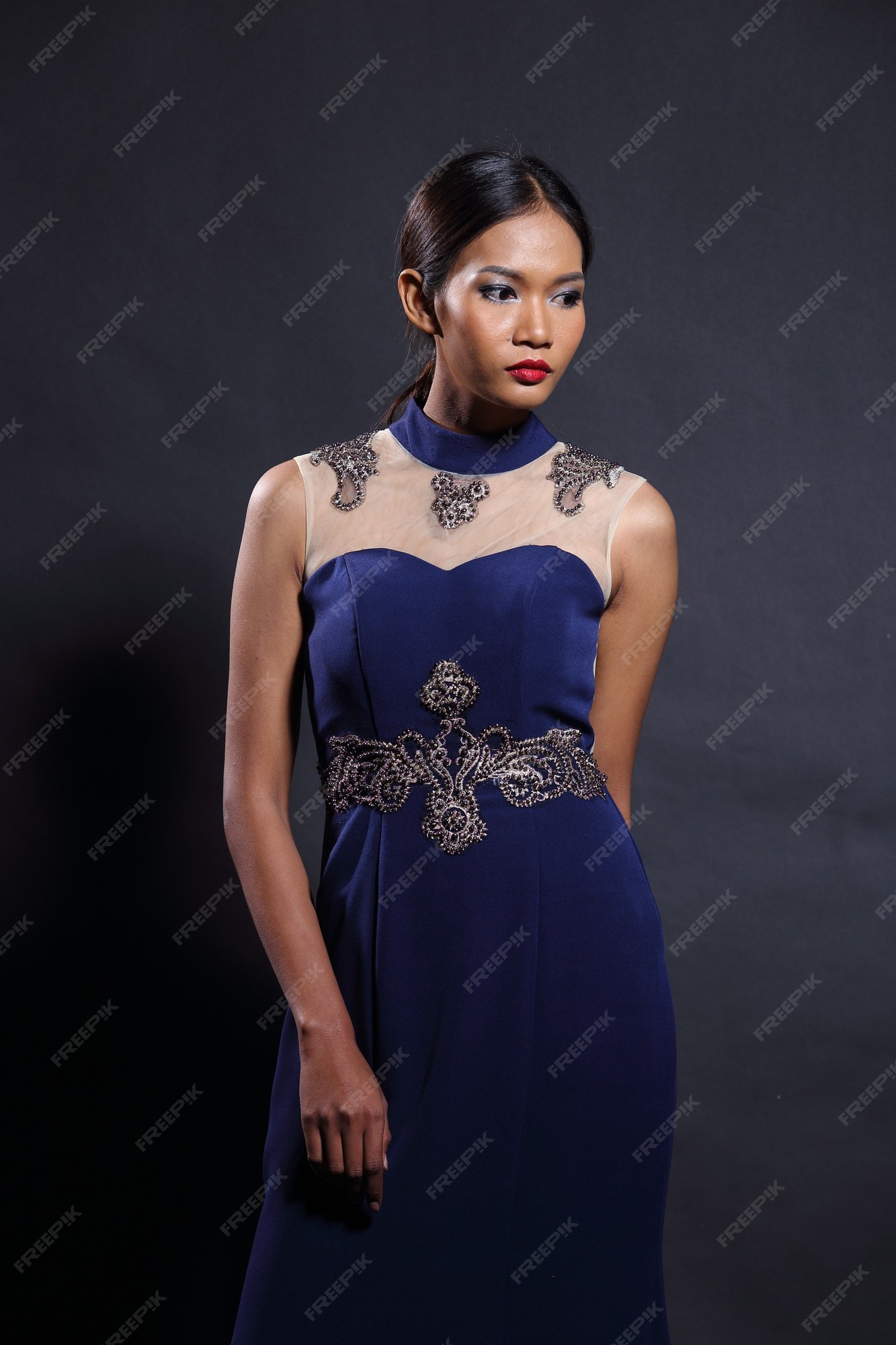makeup for blue dress dark skin