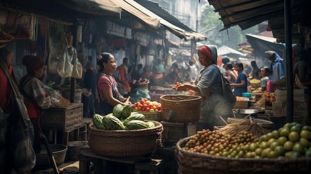 Asian traditional market