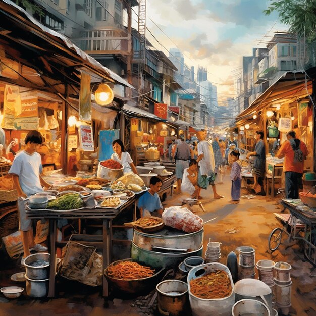 Asian traditional market