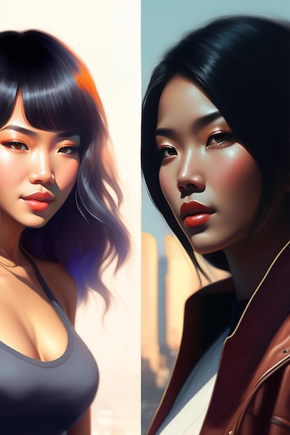 Asian woman art