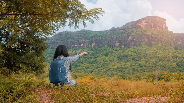 Азиатская женщина backpacker