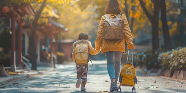 Photo asian woman and her toddler ai generated