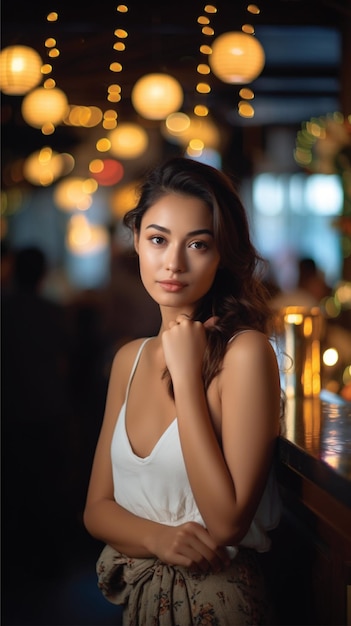 asian woman looking at camera