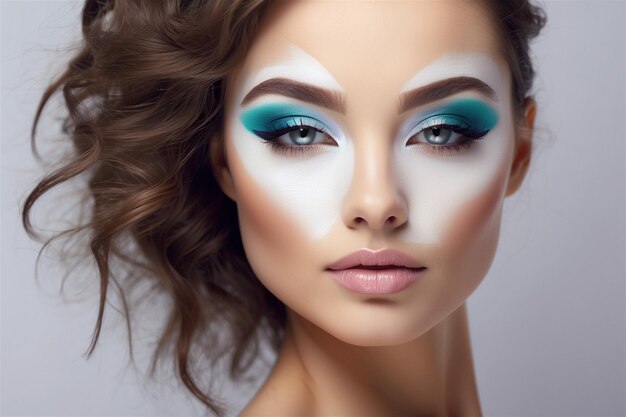 Asian woman makeup face woman testing cosmetics beautiful