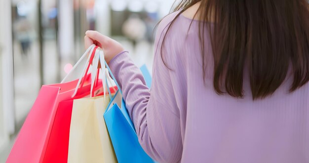 Photo asian woman shopping