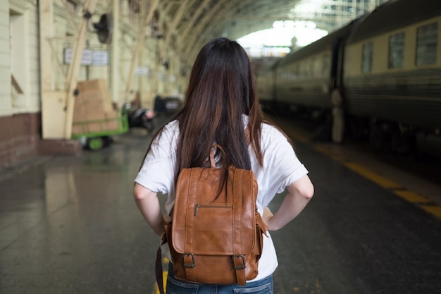 Photo asian woman tourist