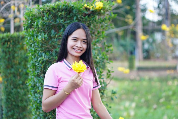 Asian woman tourists smile happily