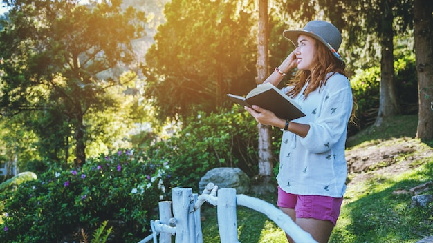 Asian woman travel nature