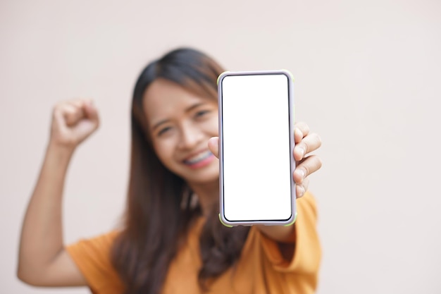 Asian woman using the phone