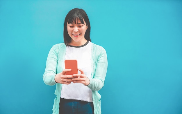 Asian woman using smartphone