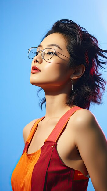 Asian woman wearing glasses