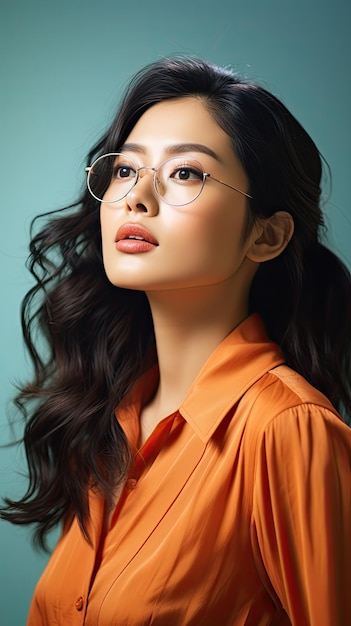 Asian woman wearing glasses