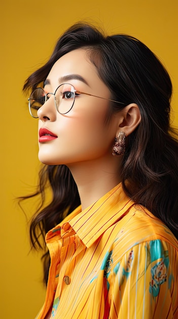 Asian woman wearing glasses