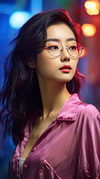 Asian woman wearing glasses