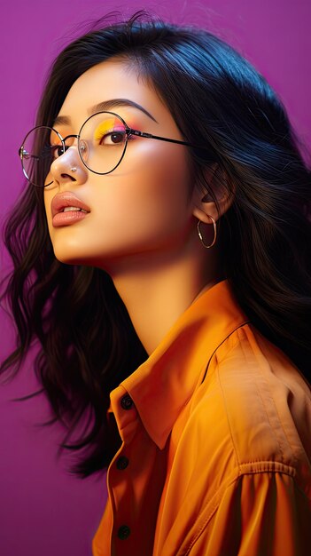 Asian woman wearing glasses