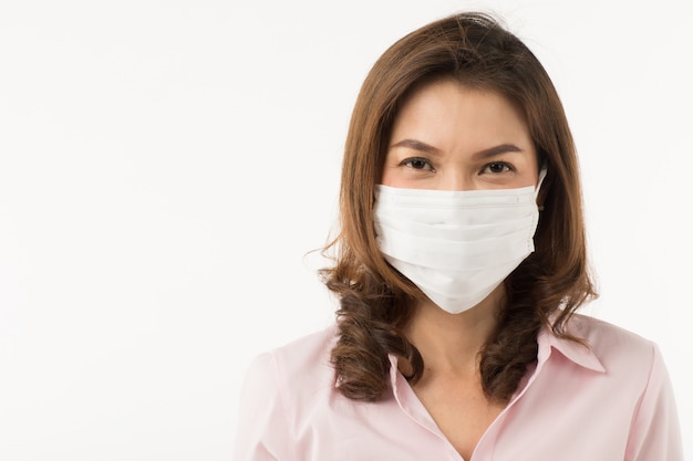 Asian woman wearing surgical mask