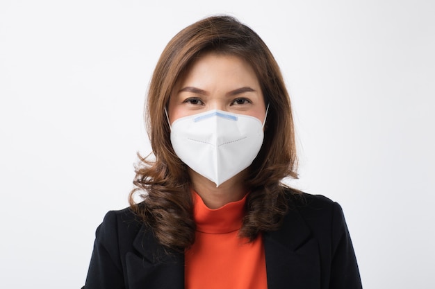 Asian woman wearing surgical mask