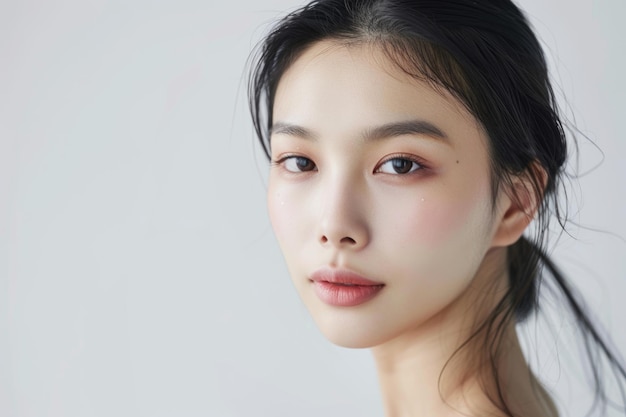 Asian woman with clean skin beauty and spa portrait