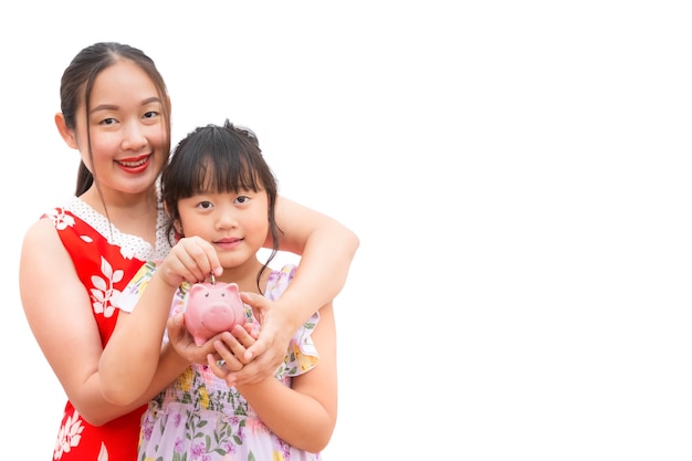 Asian woman with her daughter