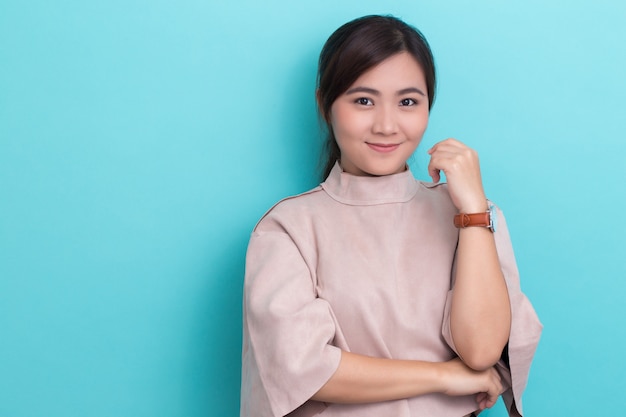 Asian woman with her watch