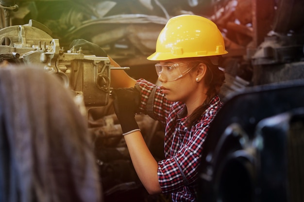 Asian woman working in factory