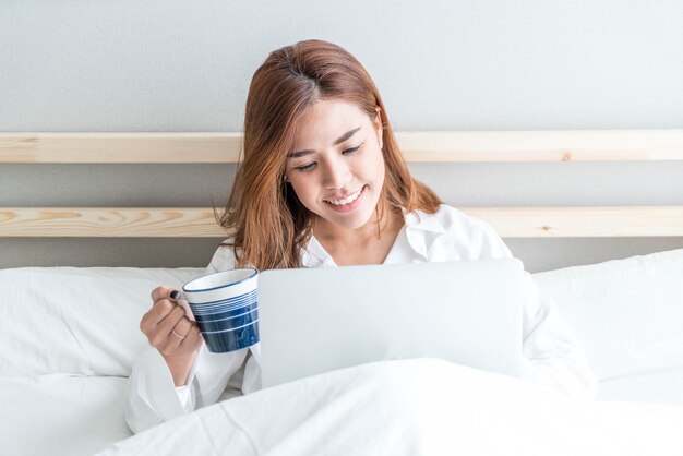 asian woman working at home 