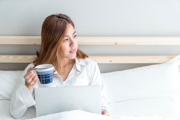 asian woman working at home 