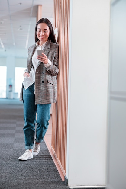 Asian woman working in IT office