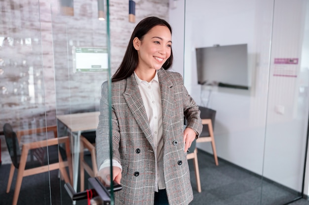 Asian woman working in IT office