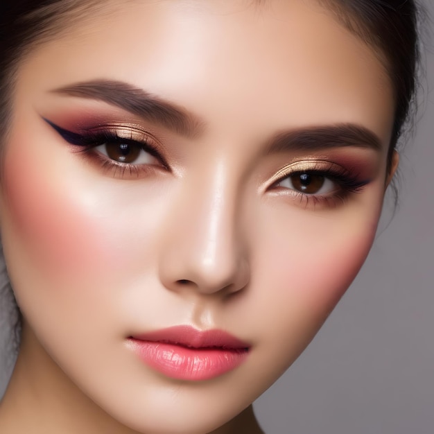 Азиатские женщины макияж лица женщина красивое лицо для макияжа