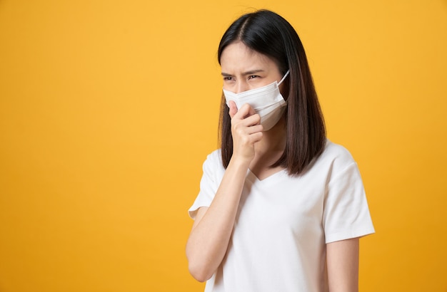 Asian women wear masks to protect from disease