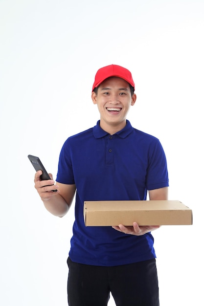 Asian young handsome man in polo shirt isolated on white background