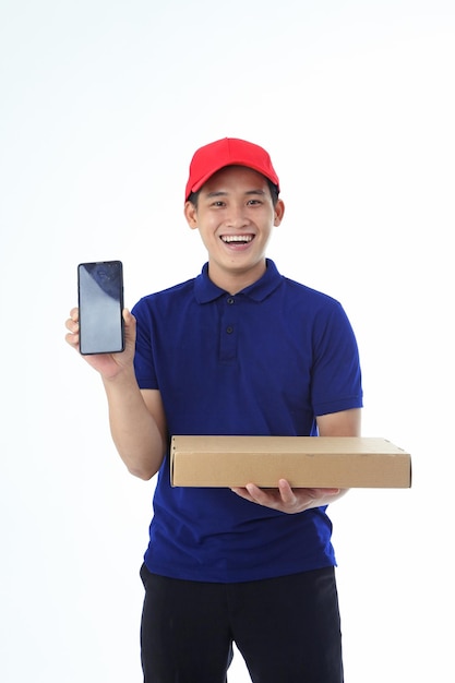 Asian young handsome man in polo shirt isolated on white background