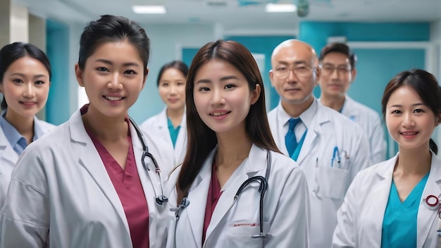 Photo asian young main group hospital professional